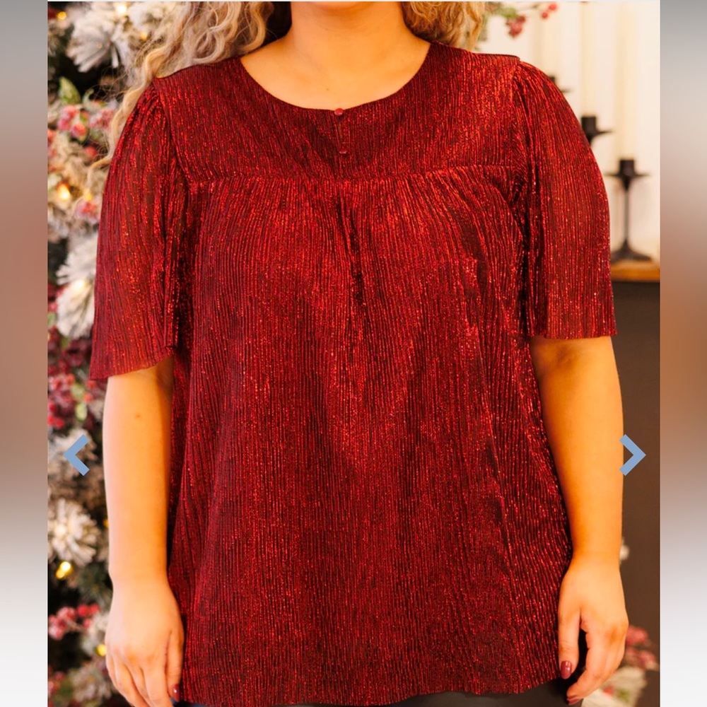 Red Metallic Top